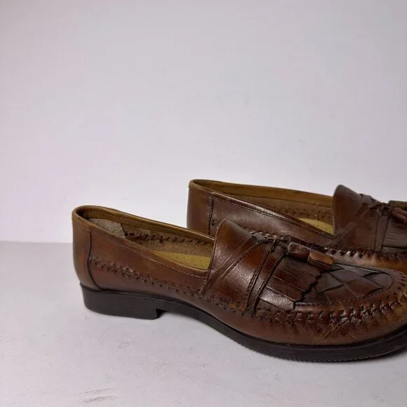Giorgio Brutini Brown Tassel Leather loafers Shoes Men 10.5 Slip Ons Prep Casual - Picture 13 of 13